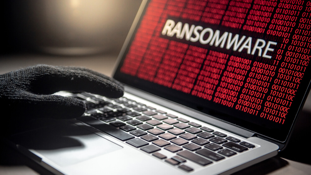 User seeing ransomware message on computer