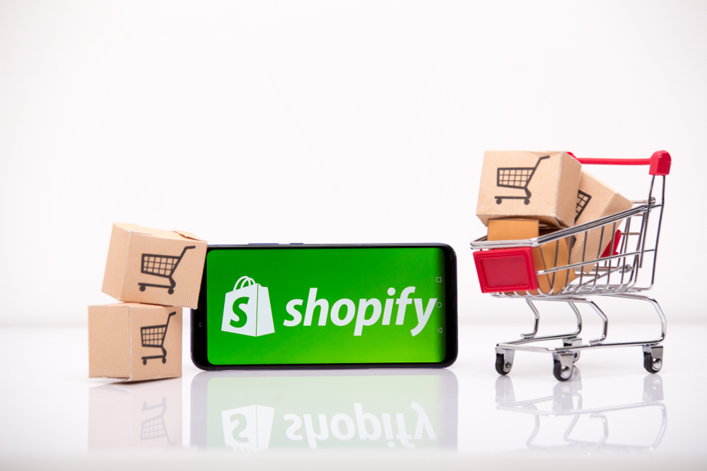 shopify logo on phone