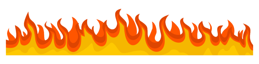 illustration of horizontal flame increasing in intensity