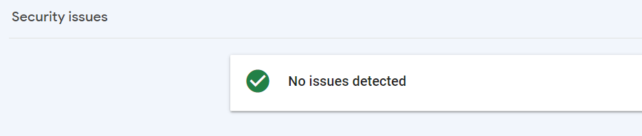 no issues detected gsc