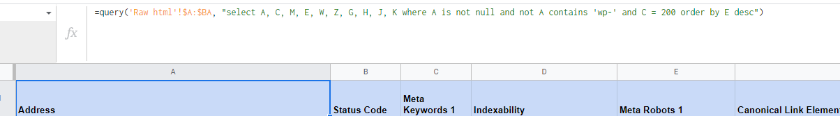 modifying the formula in the automated seo audit